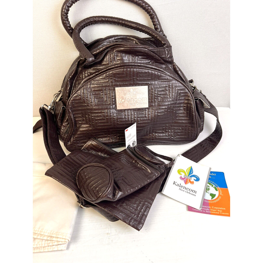 Kalencom New Orleans Travel Diaper Bag Changing Pad Bottle Holder Black Gift